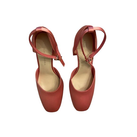 Loeffler Randall Selina Satin Closed Toe Ankle Strap Platforms Bubblegum Size 7B - Picture 3 of 12